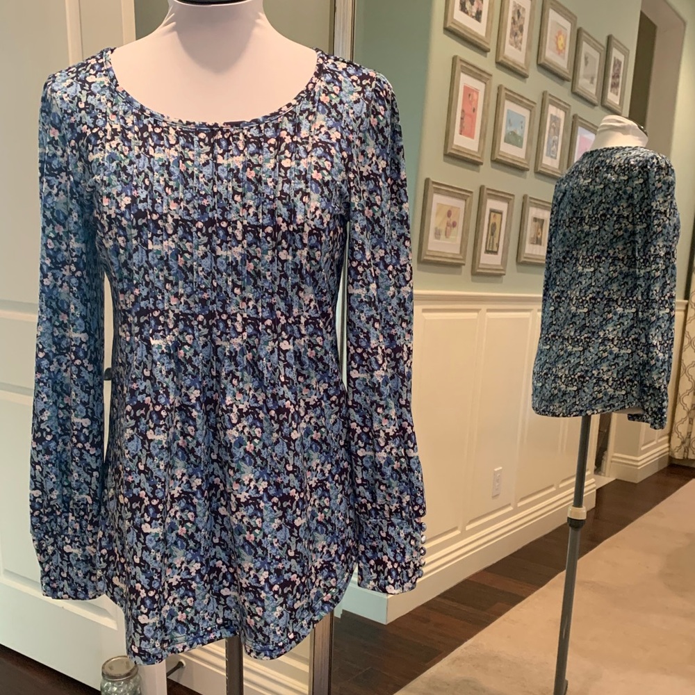 Floral Blue Women's Top